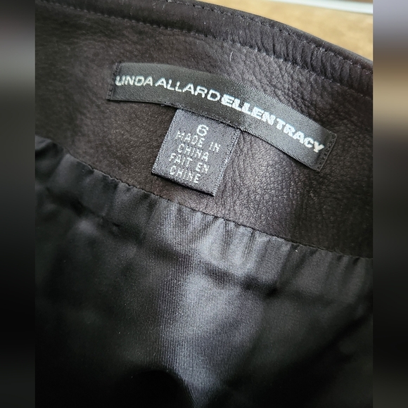 Linda Allard Ellen Tracy leather skirt - Picture 4 of 6